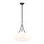 Prato 3-Light Black Chandelier with Hand-Crafted Off-White Shade