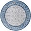 Ivory and Blue Round Hand-knotted Synthetic Rug