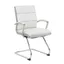 Chic White CaressoftPlus Executive Guest Chair with Chrome Finish