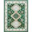 Ivory and Green Hand Tufted Wool Area Rug 8' x 10'