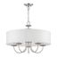 Elegant Brushed Nickel 5-Light Drum Pendant Chandelier