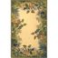 Beige and Green Floral Wool Hand-Hooked Area Rug