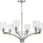 Parkhurst Brushed Nickel 6-Light Chandelier with Glass Shades