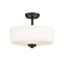 Matte Black and Bronze LED Semi-Flush Mount Ceiling Light