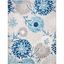 Grey and Blue Floral Synthetic 8' x 10' Reversible Area Rug