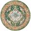 Forest Green and Light Blue Round Medallion Synthetic Rug