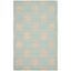 Handmade Light Blue and Beige Wool Tufted Area Rug