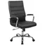 Elegant Black LeatherSoft High-Back Executive Swivel Chair with Metal Frame