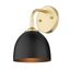 Olympic Gold and Black Steel Dimmable Wall Sconce