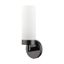 Sleek Black Chrome Dimmable Wall Sconce with Satin Opal White Glass