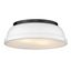 Matte Black and White Glass Transitional Flush Mount Light