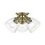 Montgomery Antique Brass Flush Mount with Hand-Blown Glass Shades