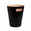 Black and Natural Wood Scandinavian Waste Basket