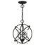 Black Steel Mini Crystal Candle Chandelier Light