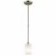 Transitional Joelson 4" Mini Pendant in Brushed Nickel with Opal Glass