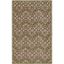 Hand-Knotted Brown and Green Wool Area Rug, 3'9" x 5'9"