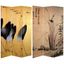 Yellow Cranes and Butterfly Canvas Folding Room Divider