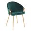 Emerald Green Velvet Upholstered Dining Chair with Gold Metal Frame