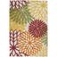 Tropical Aloha Floral Red Synthetic 4' x 6' Outdoor Rug