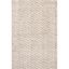 Beige Herringbone Pattern 4' x 6' Synthetic Area Rug