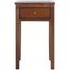 Transitional Abel Brown Pine and Stone Nightstand with Storage