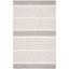 Ivory and Gray Striped Kilim 4' x 6' Wool Cotton Area Rug