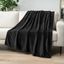 Black Luxury Fleece Throw Blanket for Sofa and Bed