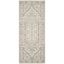 Ivory and Silver Medallion Synthetic Runner Rug