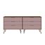 Rose Pink Double 6-Drawer Dresser with Hairpin Legs