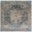 Valencia Blue and Gold Hand-Knotted Square Area Rug