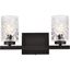 Cassie 2-Light Black and Clear Glass Bath Sconce