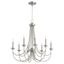 Elegant Satin Nickel 8-Light Transitional Chandelier