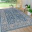 Elegant Vine Border Gray and Navy Synthetic Indoor/Outdoor Rug - 3x5 Feet