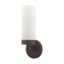 Aero Bronze 1-Light Wall Sconce with Satin Opal White Glass