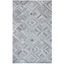 Gray and Turquoise Abstract Wool Viscose 4' x 6' Rug