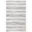 Ivory and Grey Striped Handwoven Wool Cotton Rug, 5' x 8'