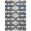 Ivory and Gray Geometric Synthetic Area Rug 2' x 3'