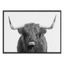 Black and White Highland Cow Portrait Canvas Art, 38x28