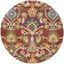 Handmade Red and Multicolor Round Wool Tufted Rug