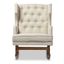 Light Beige Walnut Wingback Rocking Chair