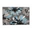 Blue and Gray Floral Synthetic Easy Care Area Rug 2' x 3'