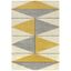 Yellow and Gray Geometric Shag Rug 4' x 6'