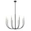 Elegant Two-Tone Matte Black and Brushed Nickel 8-Light Chandelier