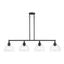 Bronze 4-Light Linear Chandelier with Clear Glass Shades