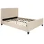 Tribeca Full Double Beige Tufted Upholstered Metal Platform Bed