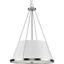 Saffert Brushed Nickel 22" Pendant with Glass Diffuser and Fabric Shade