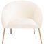 Luxurious Off-White Velvet Barrel Accent Chair with Gold Legs