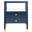 Navy and Gold Rectangular Wood Storage Accent Table with Drawers