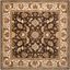 Royalty Chocolate and Beige 7' Square Wool Rug