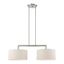 Meridian Brushed Nickel Linear Drum Chandelier with Oatmeal Shades